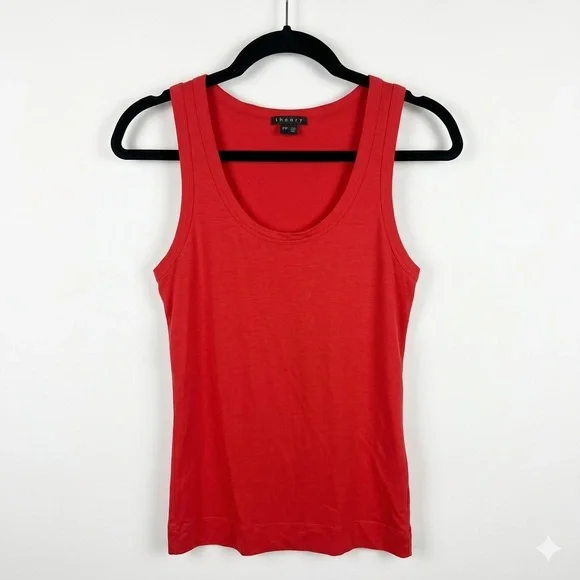 Theory Women's Bright Red Scoop Neck Tank Top Women’s Small - Picture 1 of 9